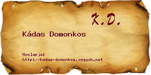 Kádas Domonkos névjegykártya